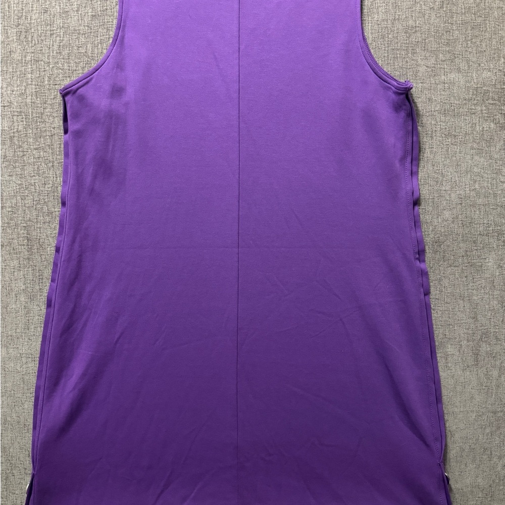 New York & Co. Purple Sleeveless Dress with Side Buttons - Picture 4 of 8